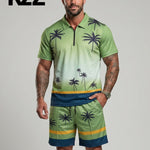 KZZ Regular fit casual polo shirt and shorts