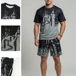 KZZ Men's New Crew-Neck Casual T-Shirt Set