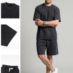 KZZ Distressed Loose-Fit T-Shirt and Drawstring Shorts