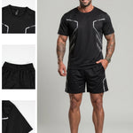 KZZ Casual Athletic Crew-Neck Short-Sleeve T-Shirt + Shorts