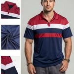KZZ Men's Colorblock Short Sleeve Polo Shirt