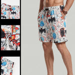 KZZ Men's summer graffiti print sports shorts