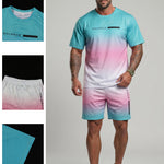 KZZ Gradient Short-Sleeve Top and Drawstring Shorts