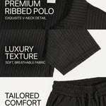 KZZ Men's Two-Piece Jacquard Knit Casual Set