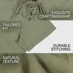 KZZ Men's summer linen stand-up collar short-sleeved shirt