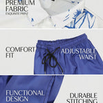 KZZ Men's Tropical Coconut Tree Print Shirt & Shorts Set