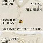 KZZ Solid-Color Button-Down Shirt and Trousers Set