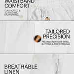 KZZ Men's Breathable Linen Drawstring-Waist Trousers