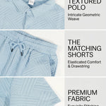 KZZ Short-sleeve button-down shirt and drawstring shorts