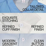 KZZ Men's Loose-Fit Business Button-Down Shirt with Gradient Color
