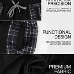 KZZ Men's Summer Plaid-Paneled Casual Shorts
