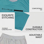 KZZ Gradient Short-Sleeve Top and Drawstring Shorts