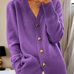 Michaela | Women's V-Neck Button-Front Cardigan