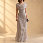 Naira | Draped cowl-neck maxi dress