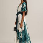 Althea | Watercolor Print Long Dress
