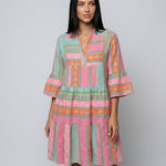 Sienna Flemming | Patchwork Print Mini Dress For Women