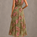 Livia - Elegant Floral Maxi Halter Dress