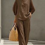 Camille | Relaxed Linen Button-Up Two-Piece Set