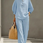 Camille | Relaxed Linen Button-Up Two-Piece Set