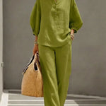 Camille | Relaxed Linen Button-Up Two-Piece Set
