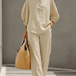 Camille | Relaxed Linen Button-Up Two-Piece Set