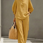 Camille | Relaxed Linen Button-Up Two-Piece Set