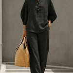 Camille | Relaxed Linen Button-Up Two-Piece Set