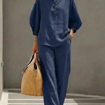 Camille | Relaxed Linen Button-Up Two-Piece Set