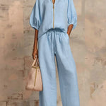 Amélie | Effortless Linen Zip Two-Piece Set