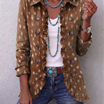 Nolinda | Bohemian Animal-Print Ruffled Jacket