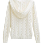 Corabelle™ | Cable-Knit V-neck Sweater With Hood