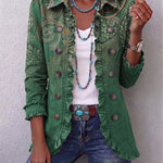 Jemara | Bohemian Paisley Print Ruffled Jacket