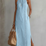 Jimena™ | Casual Embroidered Midi Dress with Mandarin Collar