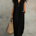 Camélia | Bohemian long linen and cotton dress