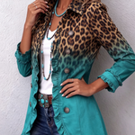Cassandre | Gradient Leopard Blazer with Ruffles
