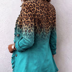 Cassandre | Gradient Leopard Blazer with Ruffles