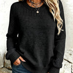 Lirienne | Textured Open-Knit Sleeves Sweater