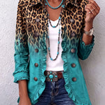 Cassandre | Gradient Leopard Blazer with Ruffles