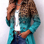 Cassandre | Gradient Leopard Blazer with Ruffles