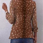 Nolinda | Bohemian Animal-Print Ruffled Jacket