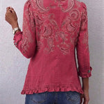 Anouk | Vintage Paisley Print Ruffled Jacket