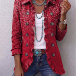 Criselle | Bohemian Paisley Ombré Print Ruffled Jacket