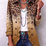 Cassandre | Gradient Leopard Blazer with Ruffles
