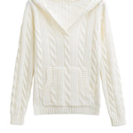 Corabelle | Cable-Knit V-neck Sweater With Hood
