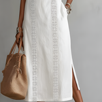Jimena™ | Casual Embroidered Midi Dress with Mandarin Collar
