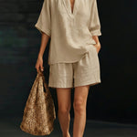 Zoe Mitchell | Linen Two-Piece Shorts Set For Women