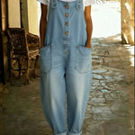 Brooke Sullivan | Wide Leg Denim Overall Jumpsuit For Women