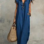 Camélia | Bohemian long linen and cotton dress