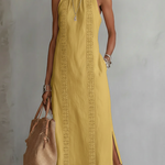 Jimena™ | Casual Embroidered Midi Dress with Mandarin Collar