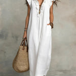 Camélia | Bohemian long linen and cotton dress